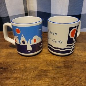 Set Of 2 Greece-Themed Mugs